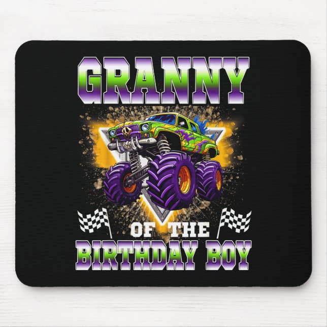 Granny Of The Birthday Boy Monster Truck Birthday  Mousepad (Vorne)