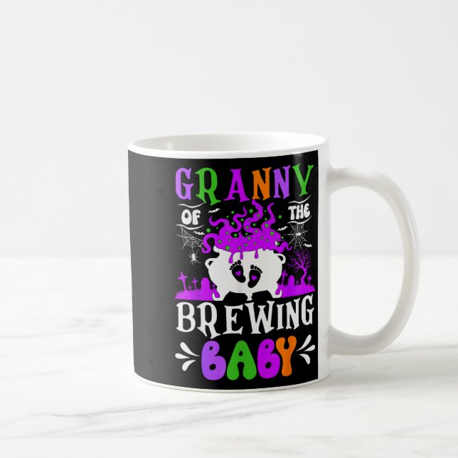 Granny Of The Brewing Baby Grandma To Be Halloween Kaffeetasse (Rechts)