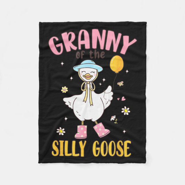 Granny Of The Silly Goose First Birthday Family Ma Fleecedecke (Vorderseite)