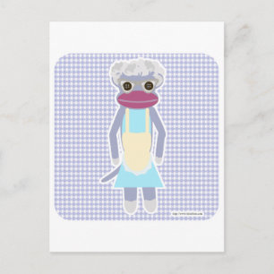 Granny Sock Monkey Postkarte