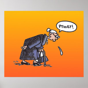 Granny Spitting! Wert mattes Poster