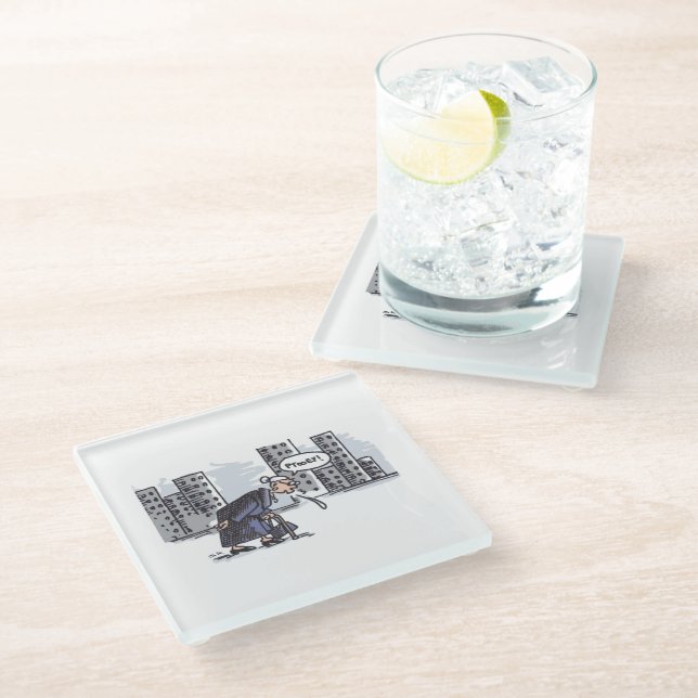 Granny Spitzen auf Untersetzer aus Glas (Schrägansicht)