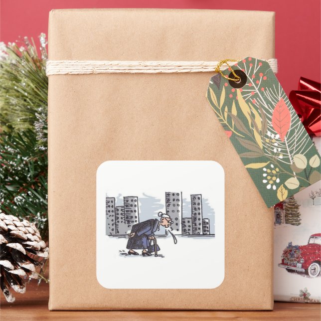 Granny Spitzen! In der Stadt große Quadrat-Aufkleb Quadratischer Aufkleber (Feiertag)