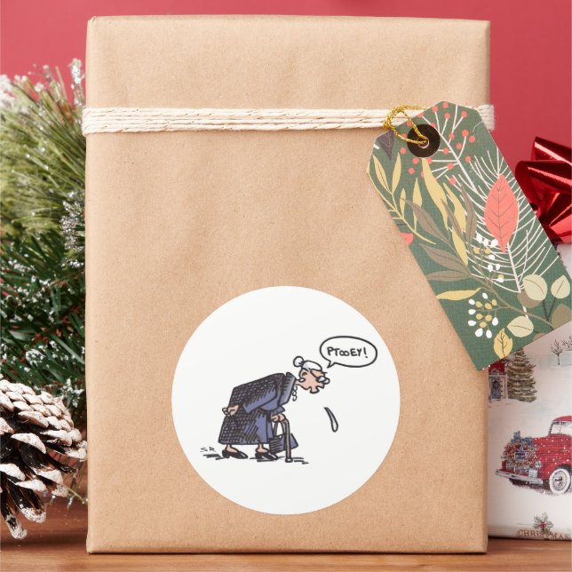 Granny Spitzen! Runde große Aufkleber (Feiertag)