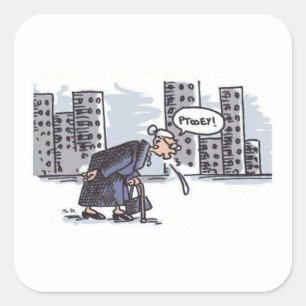 Granny Spitzen! Stadt mit viereckigen großen Aufkl Quadratischer Aufkleber