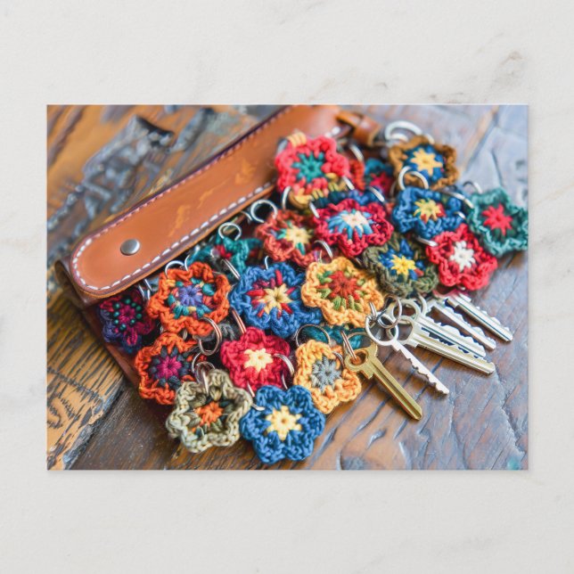 Granny Square Crochet Art Postkarte (Vorderseite)