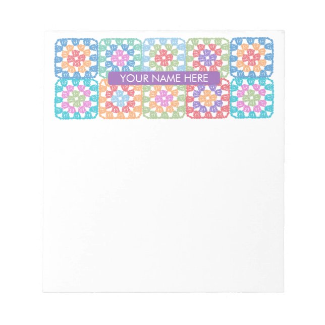 Granny Squares Crochet Notepad Notizblock (Vorderseite)