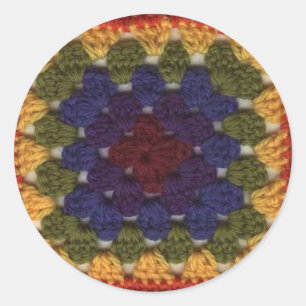 Granny Squares Runder Aufkleber