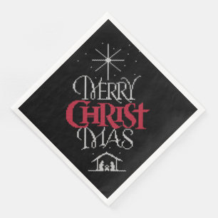 Granny Strick Christlich Ugly Frohe Weihnachtskrau Serviette