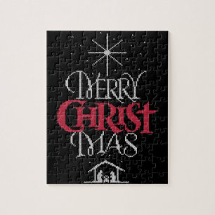 Granny Strick Religious Christlich - Frohe Weihnac Puzzle