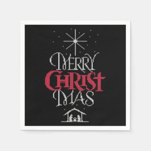 Granny Strick Religious Ugly Merry Christmas Sweat Serviette