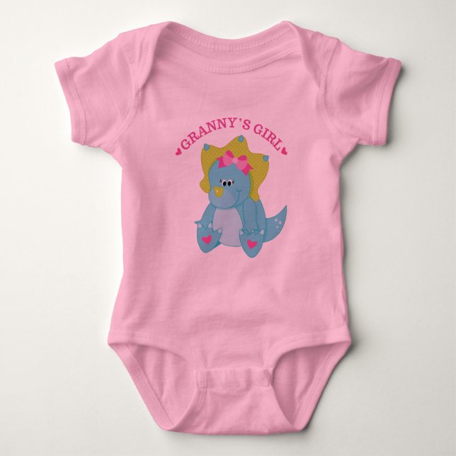 Grannys Girl Dinosaur Baby Strampler (Vorderseite)