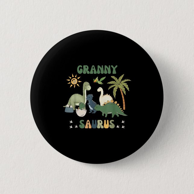 Grannysaurus T Rex Dinosaur Granny Saurus Familie  Button (Vorderseite)