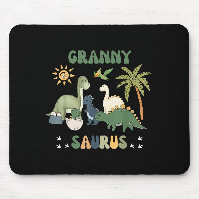Grannysaurus T Rex Dinosaur Granny Saurus Familie  Mousepad (Vorne)