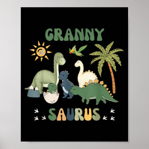 Grannysaurus T Rex Dinosaur Granny Saurus Familie  Poster
