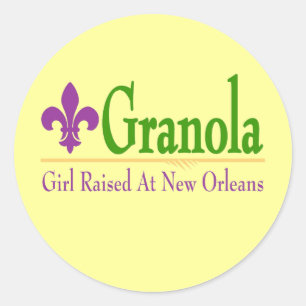 Granola, Mädchen bei NOLa aufgezogen Runder Aufkleber
