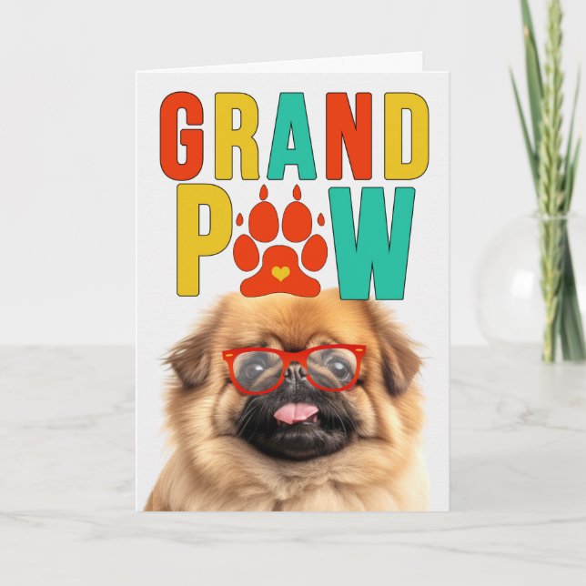 GranPAW Pekingese Hund Funny Grandelterntag Feiertagskarte (Vorderseite)