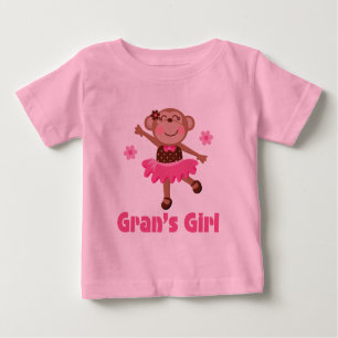Gran's Girl Grandchild Monkey Ballerina Tutu T-Shi Baby T-shirt