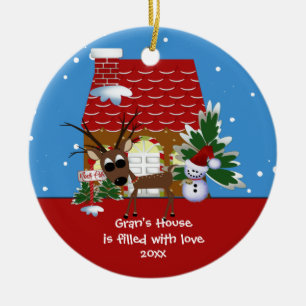 Grans Liebe-Haus-Weihnachtsverzierung Keramik Ornament