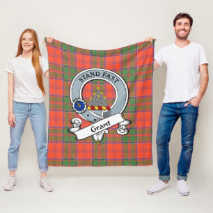 Grant Ancient Clan Abzeichen Tartan Plaid Fleecedecke