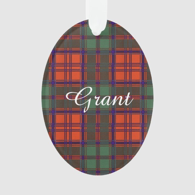 Grant-Clan karierter schottischer Tartan Ornament (Vorderseite)