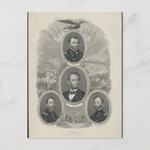Grant, Lincoln, Sheridan, Sherman Postkarte