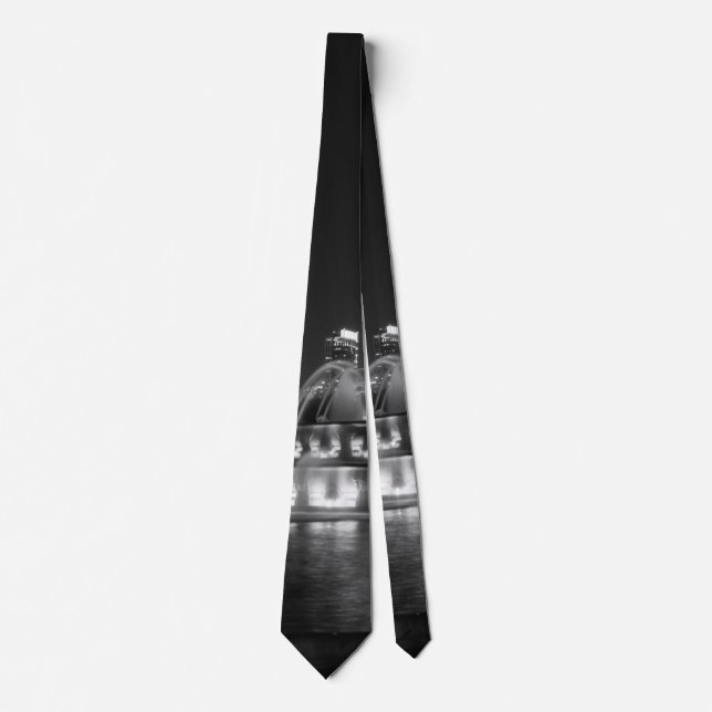 Grant Park Chicago Grayscale Neck Tie Krawatte (Vorderseite)