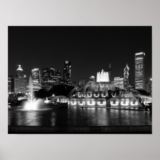 Grant Park Chicago Grayscale Poster (Vorne)