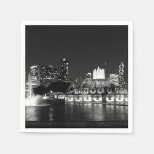 Grant Park Chicago Grayscale Serviette
