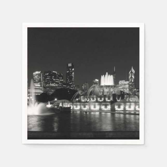 Grant Park Chicago Grayscale Serviette (Vorderseite)