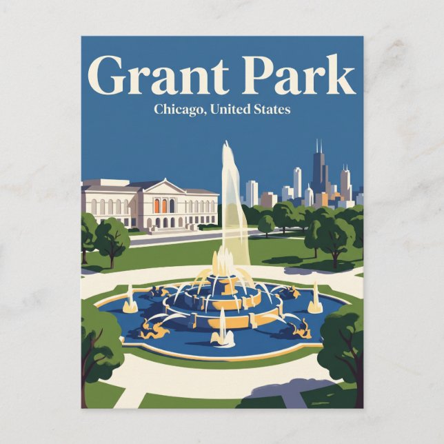 Grant Park Illinois Postkarte (Vorderseite)