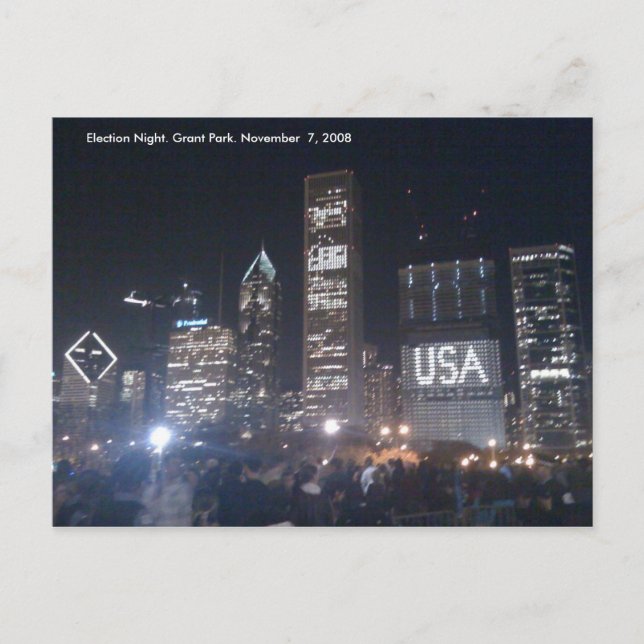 Grant-Park. Wahl-Nacht Postkarte (Vorderseite)