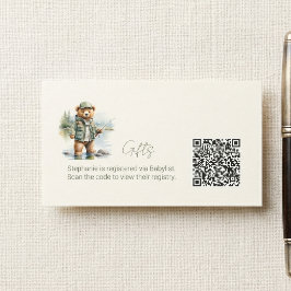 Grant Registry QR Code Niedlich Fishing Teddy Bear Begleitkarte