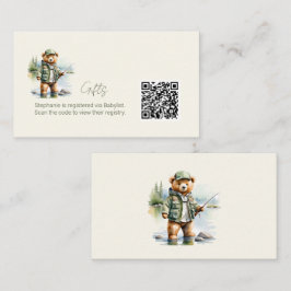 Grant Registry QR Code Niedlich Fishing Teddy Bear Begleitkarte