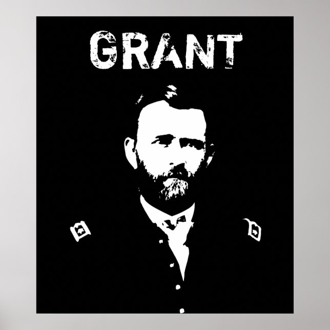 Grant — Schwarz und Weiß Poster (Vorne)