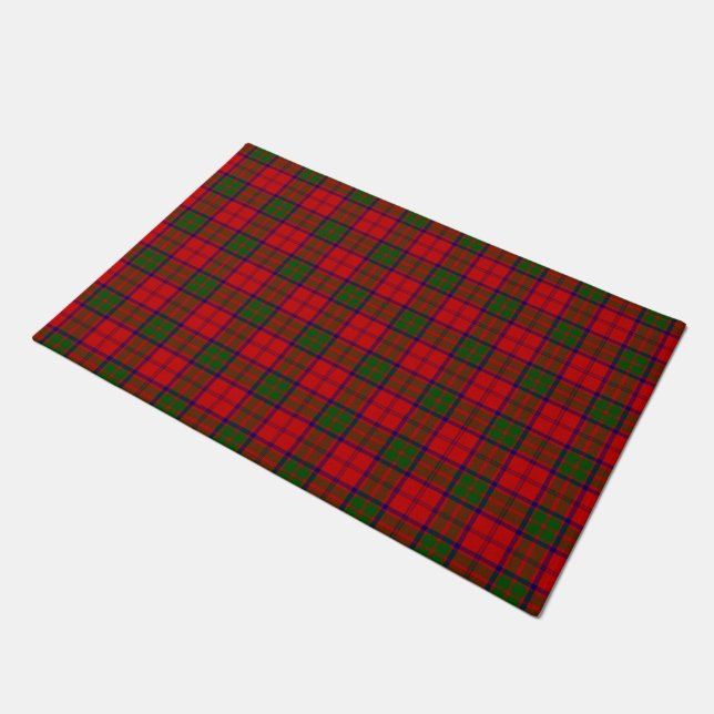 Grant tartan red green kariert fußmatte (Schrägansicht)