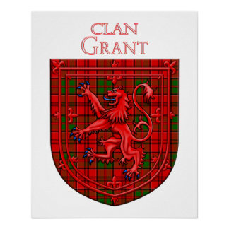Grant Tartan Scottish Kariert Lion Rampant Poster