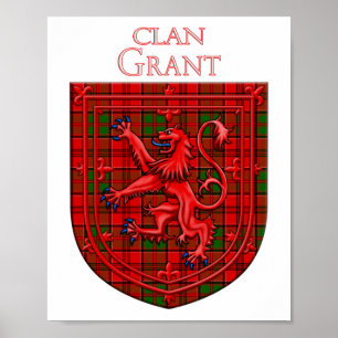 Grant Tartan Scottish Kariert Lion Rampant Poster
