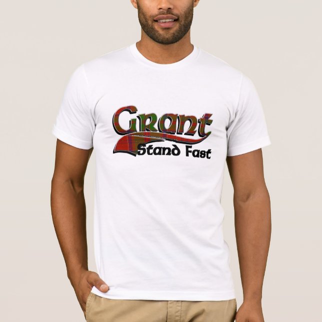 Grant Tartan Stand Fast Black T-Shirt (Vorderseite)