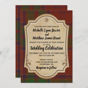 Grant Tartan Wedding Einladung