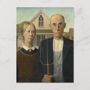 GRANT WOOD - American gothic 1930 Postkarte