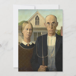 Grant Wood - American Gothic Dankeskarte