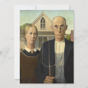 Grant Wood - American Gothic Feiertagskarte