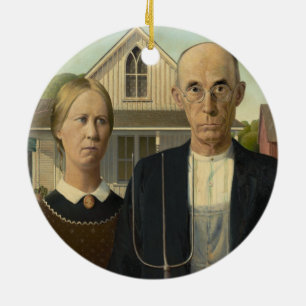 Grant Wood - American Gothic Keramikornament