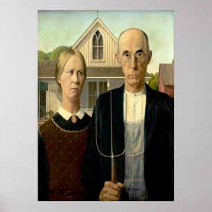 Grant Wood - American Gothic Poster