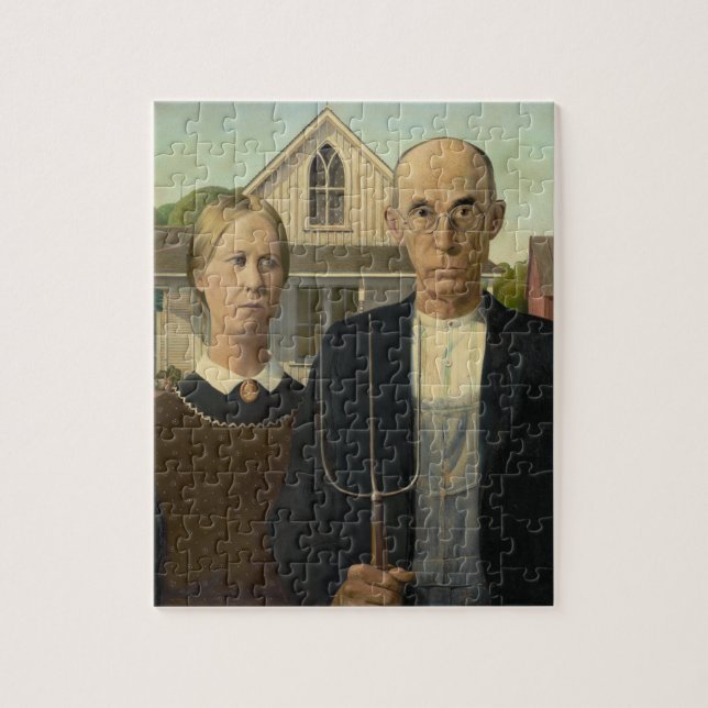 Grant Wood - American Gothic Puzzle (Vertikal)