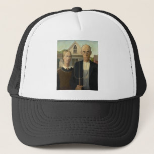 Grant Wood - American Gothic Truckerkappe
