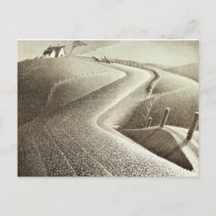 Grant Wood artwork, März Postkarte