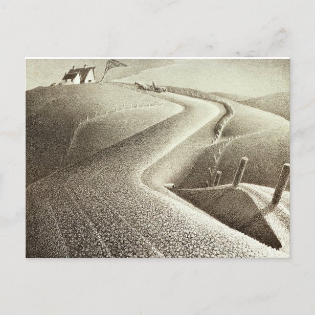 Grant Wood artwork, März Postkarte (Vorderseite)