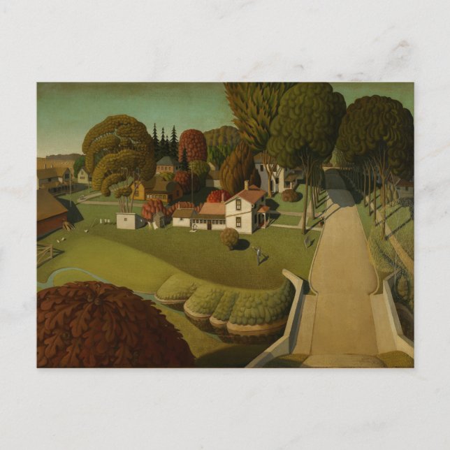 Grant Wood - Der Geburtsort von Herbert Hoover Postkarte (Vorderseite)